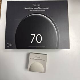 Google Nest 93375-03348 Learning Thermostat 4th Gen Polished Obsidian 2nd Gen. Temp Sensor