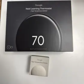 93375-03348 Google Nest Learning Thermostat 4th Gen Polished Obsidian 2nd Gen. Temp Sensor