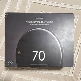 Google Nest Ga01911-us Learning Thermostat 4th Gen Wi-fi Matter Temperature Sensor