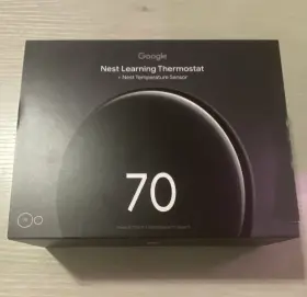 T182023 Google Nest New Learning Thermostat 4th Gen Black Dial Programmable Temp Sensor