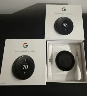 W3l03 Google Nest Learning Thermostat Mirror Black Round Wi Fi Dial Programmable
