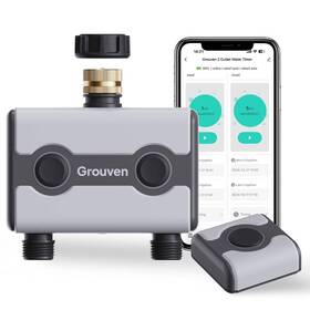 Grouven G21188 21189 Wifi Sprinkler Timer 2 Outlet Water With Rain Delay App Control Via 2.4