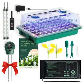 Growfriend 793945158089 Seed Starter Kit With Grow Lights And Heat Mat 40-cell Tray