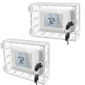 Ywkh0123660 Groword 2-gang Wall Switch Guard-thermostat Lock Box With Key Childproof Light