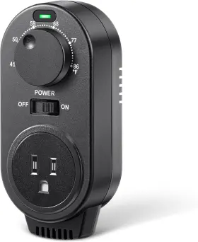 Gulfmew 711181250848 Adjustable Thermostat Plug In Heating And Cooling Controlled Outlet