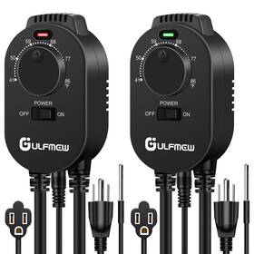 Gulfmew B0dgqfw34f 2 Pcs Plug In Thermostat For Heater Outlet With 4.9ft Power Cor
