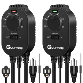 B0dgqfw34f Gulfmew 2 Pcs Plug In Thermostat For Heater Outlet With 4.9ft Power Cor