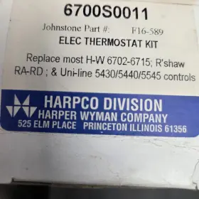 F16-589 Harper Wyman Company Electric Thermostat Kit For H-w And Uni-line Controls