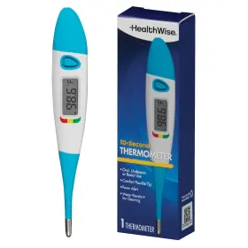 59-304 Healthwise Digital Thermometer 10-second Readout Feverline Indicator Fl