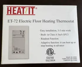 Et-72w Heat It Programmable Thermostat For Electric Radiant Floor Heating With 10ft Sensor