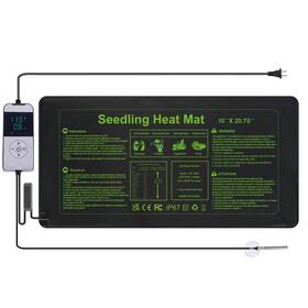 Heatideas Thc-1020-005 Seedling Heat Mat 10x20.75 With Thermostat Temperature Controller Auto Off
