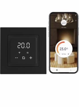 Heatit Et-44w Thermolife Wifi Smart Thermostat 16a Electric Floor Heating Black