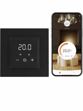 Et-44w Heatit Thermolife Wifi Smart Thermostat 16a Electric Floor Heating Black