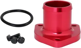 0805701-ford-red Hiwowsport Billet Aluminum Thermostat Housing For 1999.5-2003 Ford Powerstroke 7.3l Thermos
