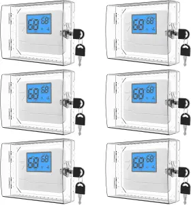 Hnnmis 313033913972 6 Pcs Universal Clear Thermostat Lock Box With Key Compatible Most Thermos