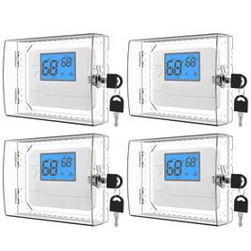 Hnnmis 754147806505 4 Pcs Universal Clear Thermostat Lock Box With Key Compatible Most Ther