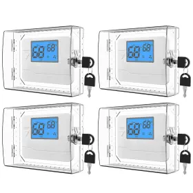 Hnnmis 754147806505 4 Pcs Universal Clear Thermostat Lock Box With Key Compatible Most Ther