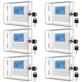 Hnnmis 754147806536 6 Pcs Universal Clear Thermostat Lock Box With Key Compatible Most Ther