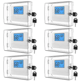Hnnmis 754147806536 6 Pcs Universal Clear Thermostat Lock Box With Key Compatible Most Ther