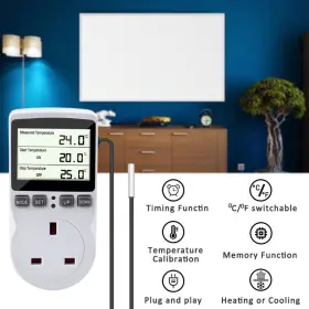 654m0400asbn8 Homelife 88 120v Timer Socket Digital Thermostat Temperature Controller Outlet 1800w