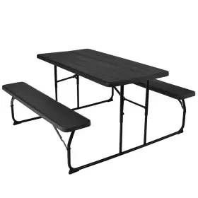Honey Joy 313103973912 Black Indoor And Outdoor Folding Picnic Table With Bench Seat Heavy-duty Portable