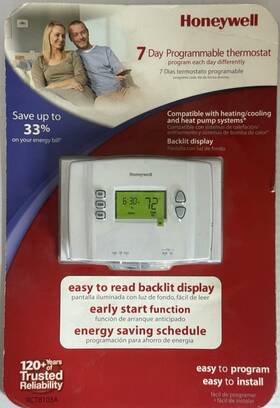 Honeywell 085267201636 New 7-day Programmable Thermostat Temperature Control Rct8103a-white
