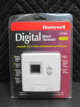 Ct500 Honeywell 085267213264 Digital Manual Thermostat Heat And Cool Display New Sealed