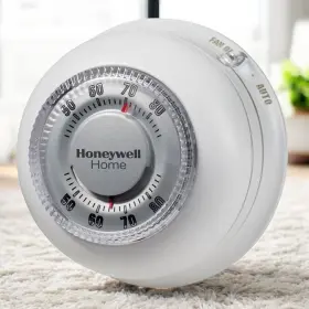 3351798 Honeywell Round Non Programmable Thermostat Home Office Mercury Free Easy To Use