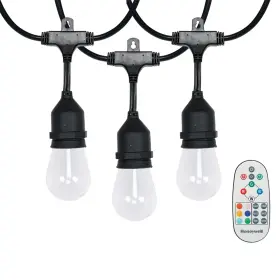 Honeywell 884617743488 24ft Led String Lights Color Changing With Remote And 8 Bulbs Included