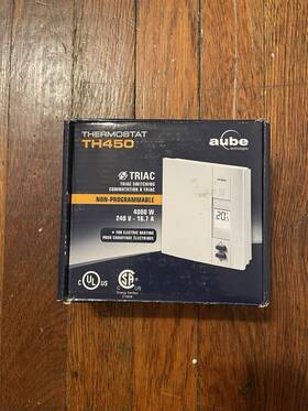 Honeywell Aube Th450 Thermostat Non-programmable 120/208/240 Vac 16.7 Amp Nib