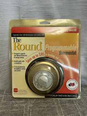 Ct2700 Honeywell Vintage Round Programmable Thermostat Goldtone