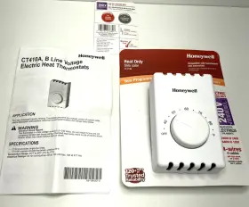 Ct410a-b Honeywell Baseboard Thermostat Home Ct410 A-b Manual 2-4 Wire 120-240 Volts