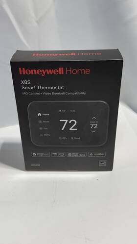 Honeywell Home 313098318392 X8s Smart Thermostat Black. Iaq Control Door Bell Compatible