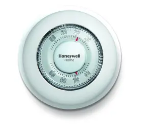 Moct87k1004 Honeywell Home Moct87k1004/n 8 Inch Classic Round Non Programmable Heat Only Thermostat With Decorative Cover Ring