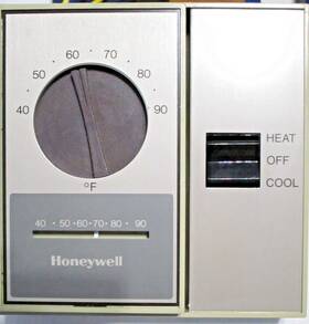 Honeywell T451a2000 Vtg Thermostat #t451a Line Voltage 40 F-90 F Heat And Cool Control