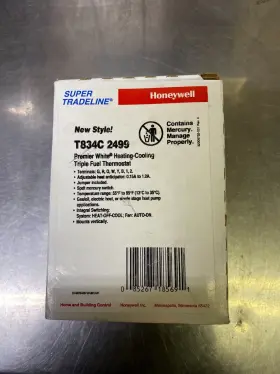 T834c2499 Honeywell Nos Heating/cooling Triple Fuel Thermostat Non-programmable