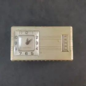 Ta847aic1x1 Honeywell Vintage Art Deco Wall Thermostat With Clock Untested