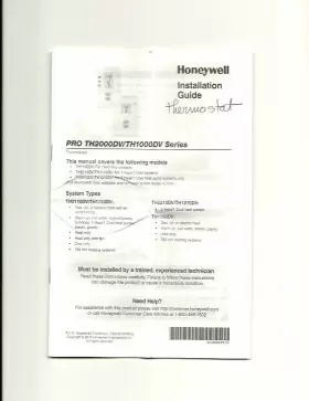 Th1000dv Honeywell Th2000dv Installation Guide User Manual /