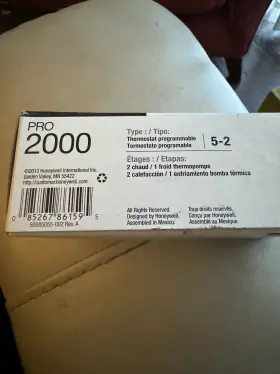 Th2210dv1006 Honeywell Pro Vertical 5 2 Day Programmable Thermostat
