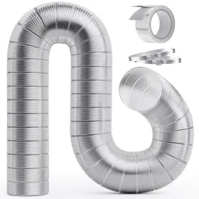 Sg05 Hoomesun 4 Inch 5ft Semi Rigid Dryer Vent Flexible Aluminum Hose With Clam