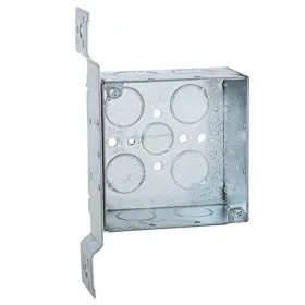 Hubbell 050169002360 Raco 236 Welded Square Box 4 Inch 2-1/8 Deep 1/2 And Ten 3/4 Ko S Fm Bracket