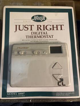 Hunter 40007 Home Comfort Digital Non Programmable Thermostat Nos