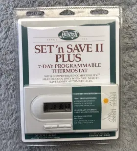42223 Hunter New Set N Save Ii Plus Programmable Thermostat Model