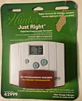 42999 Hunter Digital Non-programmable Thermostat Model Nip