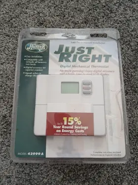 42999a Hunter Just Right Digital Mechanical Thermostat Open Box New