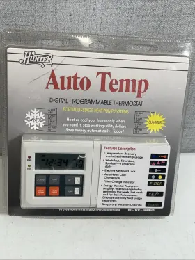 44408 Hunter Auto Temp Heat Pump Digital Programmable Thermostat Model New