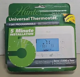 44379 Hunter Home Comfort Programmable Max Universal Thermostat Digital 7 Day #44379 - New Sealed