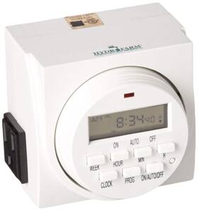 Hydrofarm Fba Tm01715d Autopilot Dual Outlet 7-day Grounded Digital Programmable Timer 1725w 15a
