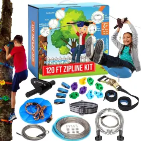 Zipline120-treeclimber-2 Hyponix Sporting Zip Lines For Kids And Adults Outdoor Up To 350 Lbs - 120 Ft / 200
