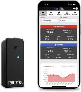 Ideal Sciences 445034526554 Temp Stick Remote Wifi Temperature And Humidity Sensor Data Logger. No Subscripti